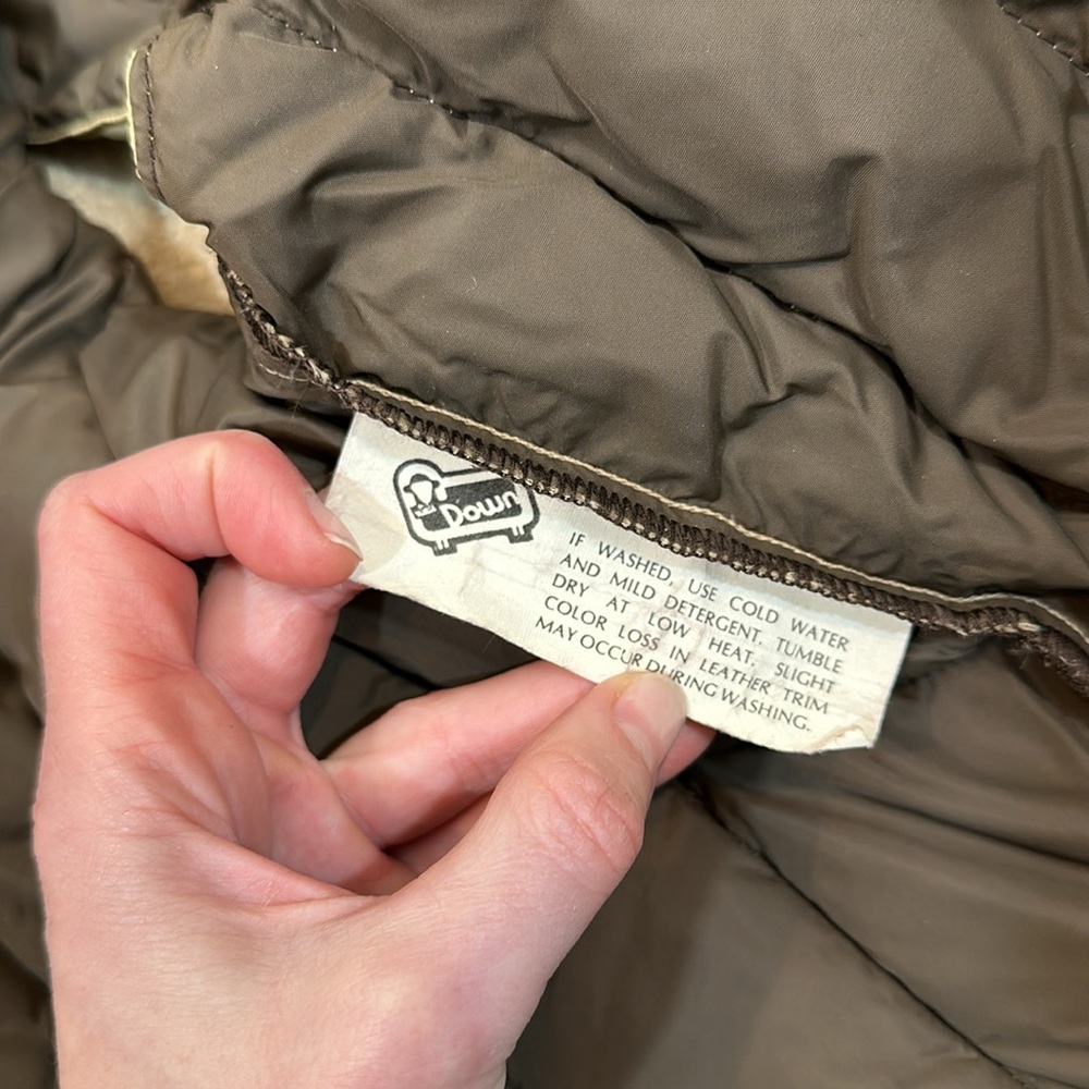 Vintage Woolrich Leather Down Western Vest - Picture 8 of 10